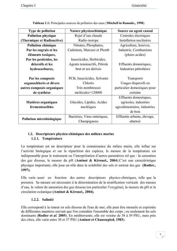 Contribution à l\'étude de la qualité des eaux et des sédiments de la plage ouest de Sidi Fredj