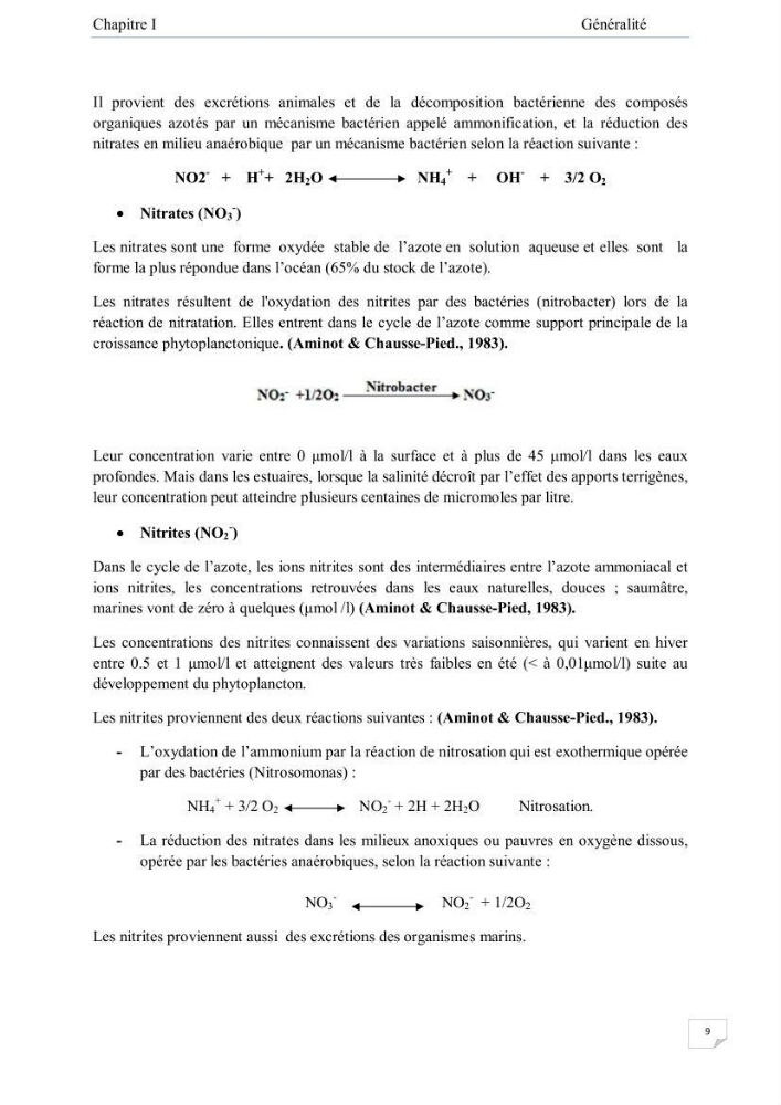 Contribution à l\'étude de la qualité des eaux et des sédiments de la plage ouest de Sidi Fredj