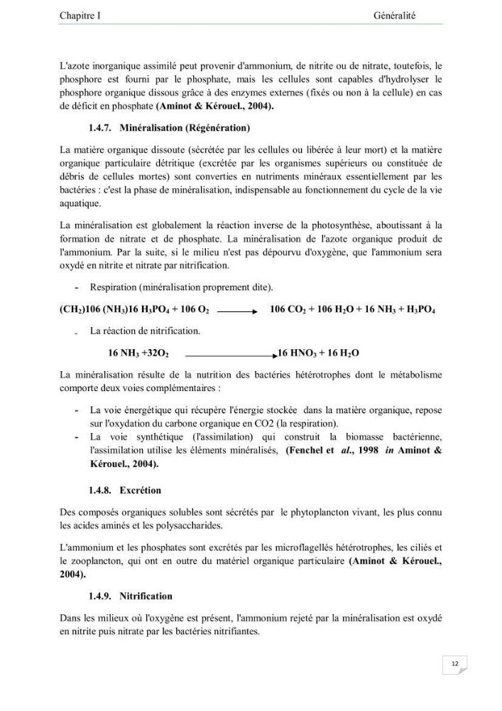 Contribution à l\'étude de la qualité des eaux et des sédiments de la plage ouest de Sidi Fredj