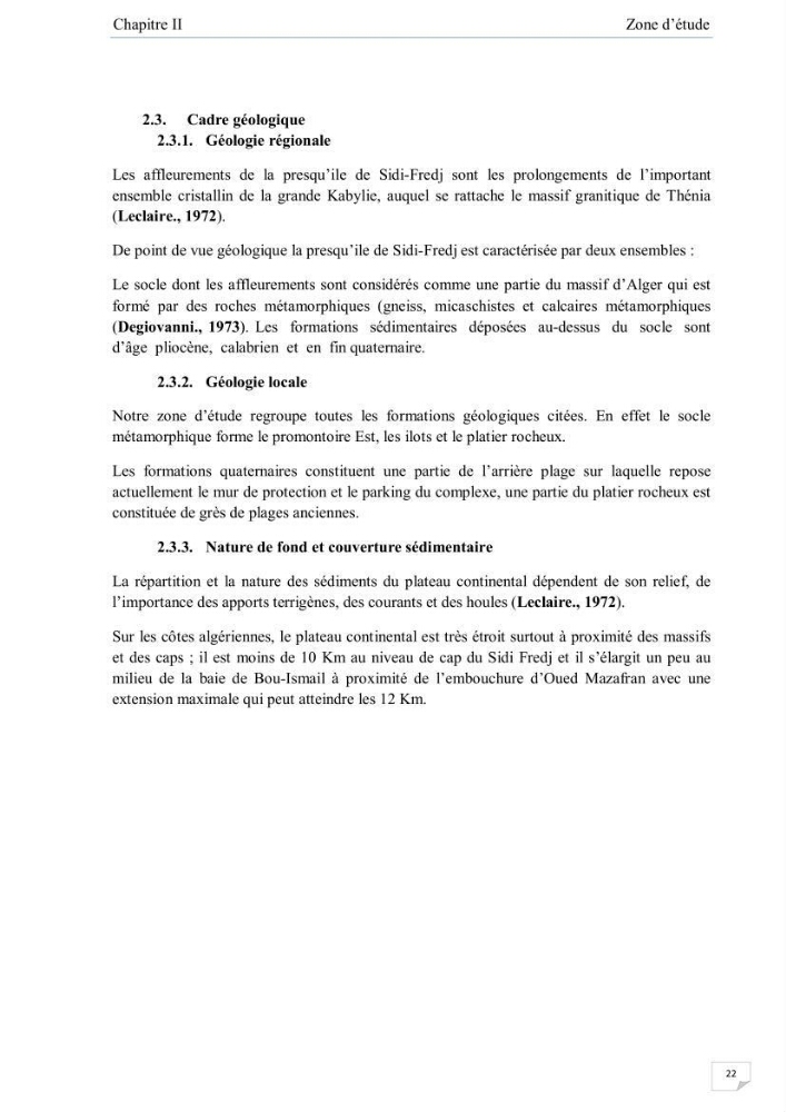 Contribution à l\'étude de la qualité des eaux et des sédiments de la plage ouest de Sidi Fredj