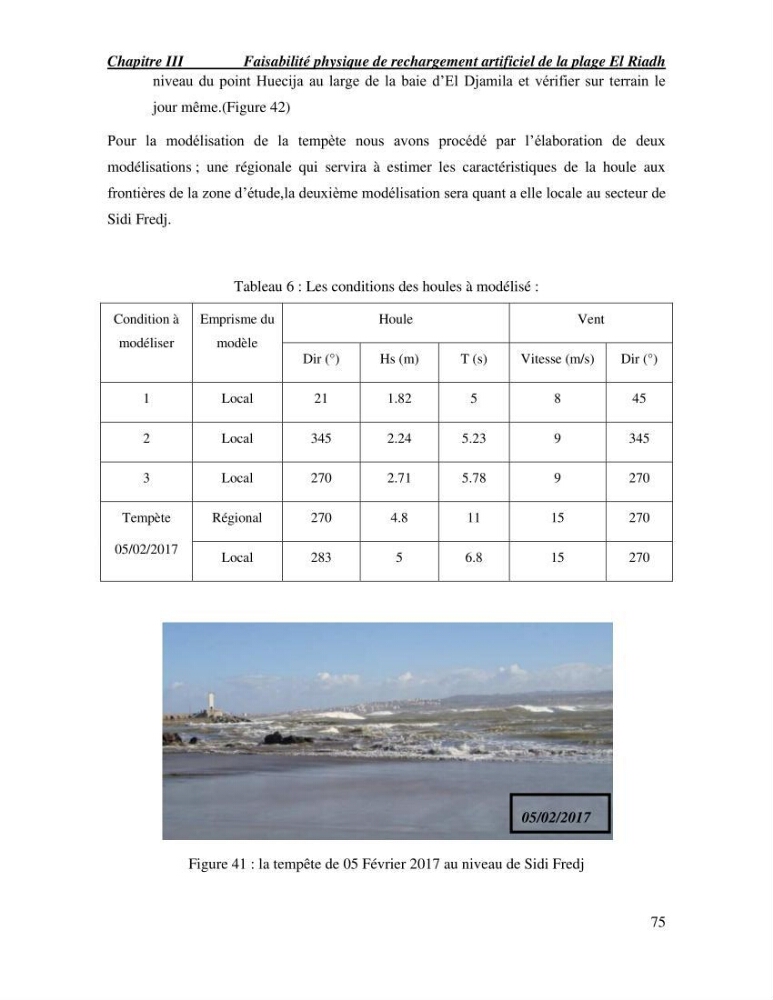 Etude de faisabilité de rechargement artificiel des plages de la côte Ouest-Algéroise