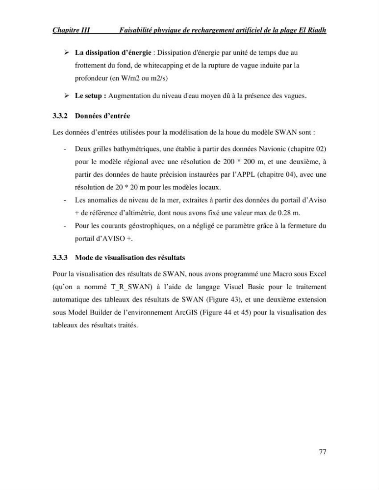 Etude de faisabilité de rechargement artificiel des plages de la côte Ouest-Algéroise