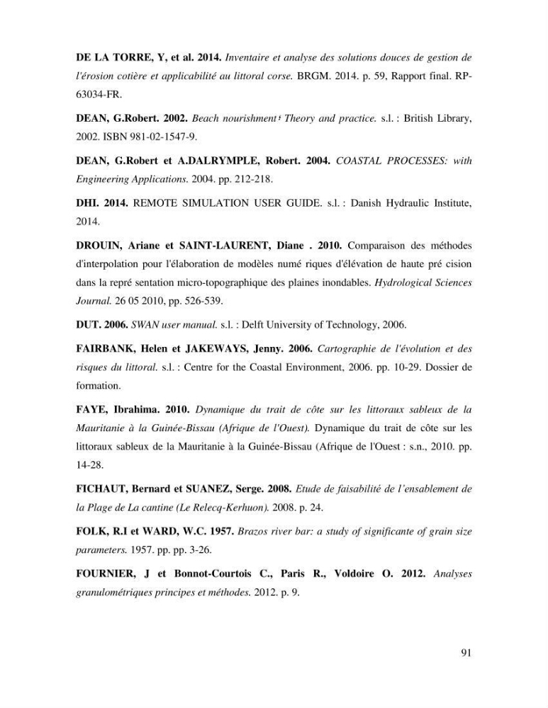 Etude de faisabilité de rechargement artificiel des plages de la côte Ouest-Algéroise
