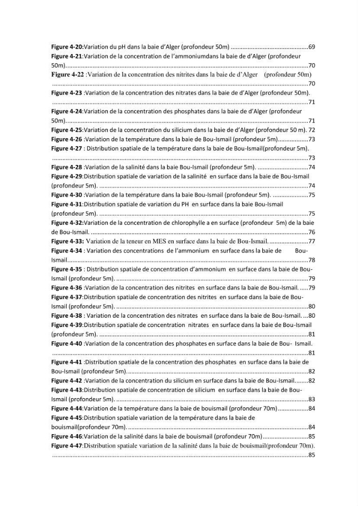 Les paramètres physico-chimiques et les sels nutritifs dans les eaux côtières Algéroises ( Baie d\'Alger, la baie de Bou-Ismail