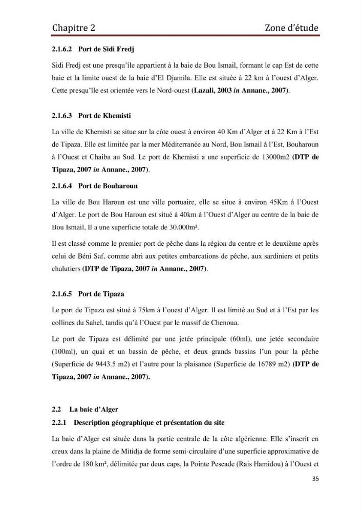 Les paramètres physico-chimiques et les sels nutritifs dans les eaux côtières Algéroises ( Baie d\'Alger, la baie de Bou-Ismail