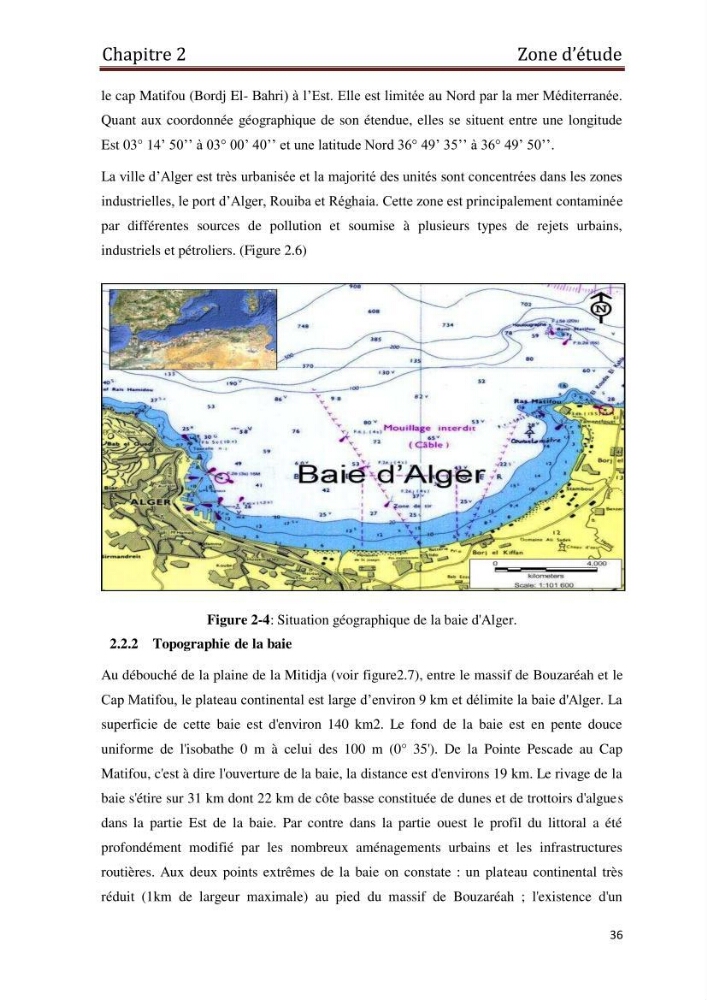 Les paramètres physico-chimiques et les sels nutritifs dans les eaux côtières Algéroises ( Baie d\'Alger, la baie de Bou-Ismail