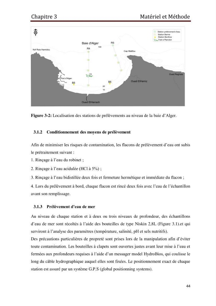 Les paramètres physico-chimiques et les sels nutritifs dans les eaux côtières Algéroises ( Baie d\'Alger, la baie de Bou-Ismail