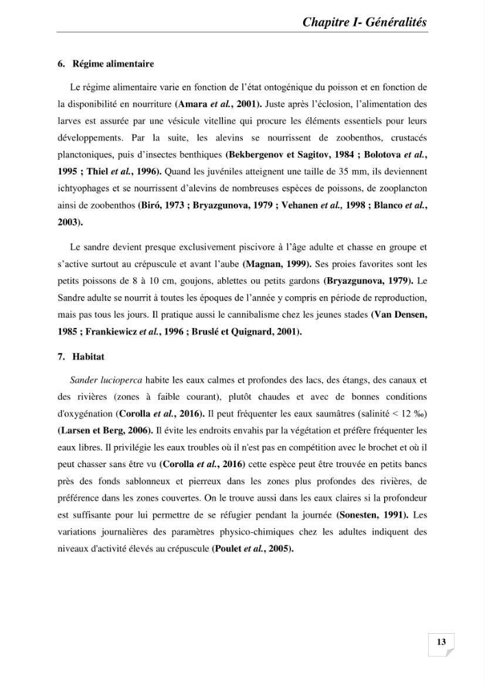 Contribution à la reproduction semi-contrôlée et à l’élevage larvaire d’une espèce carnassière d’eau douce : Cas de Sander lucioperca