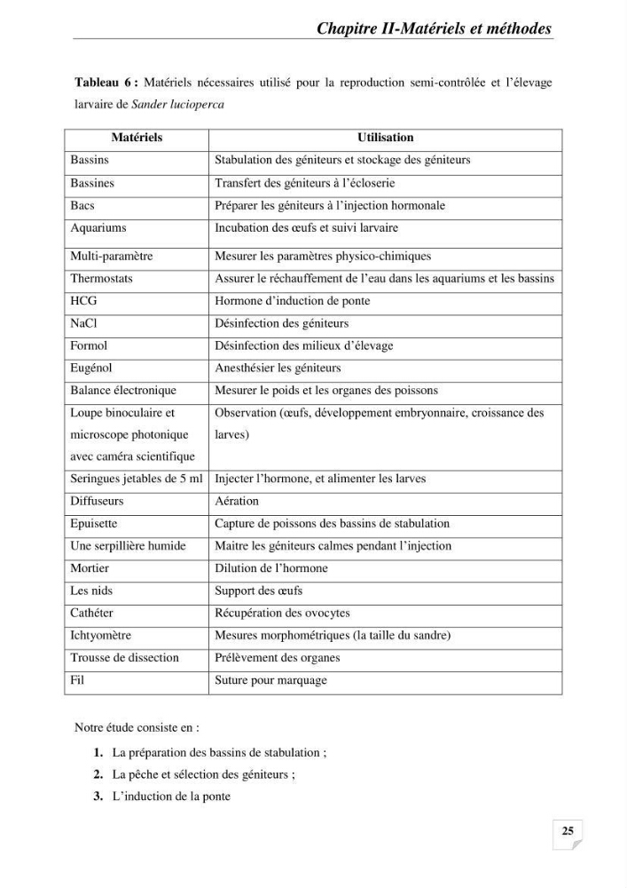 Contribution à la reproduction semi-contrôlée et à l’élevage larvaire d’une espèce carnassière d’eau douce : Cas de Sander lucioperca