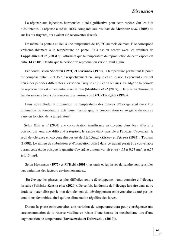 Contribution à la reproduction semi-contrôlée et à l’élevage larvaire d’une espèce carnassière d’eau douce : Cas de Sander lucioperca