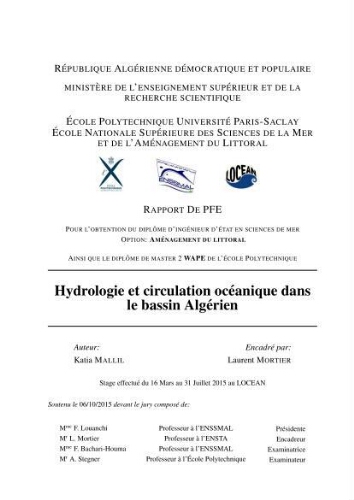 Hydrologie et circulation océanique dans le bassin Algerien Hydrologie et circulation océanique dans le bassin Algerien