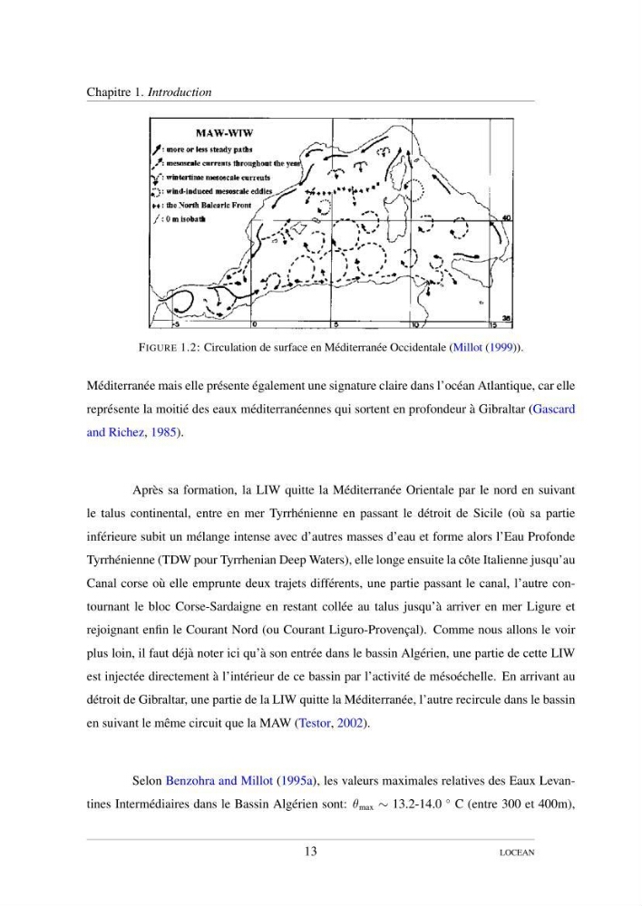 Hydrologie et circulation océanique dans le bassin Algerien
