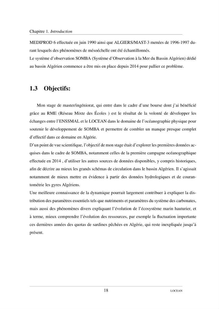 Hydrologie et circulation océanique dans le bassin Algerien
