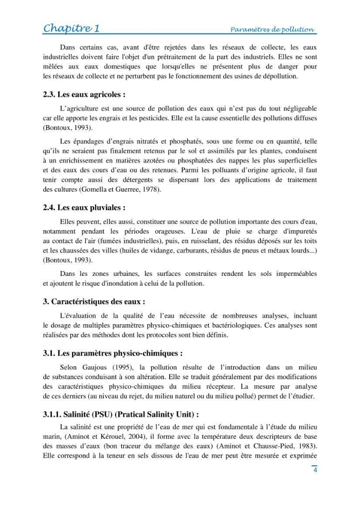 Impact des eaux usées et des embouchures des oueds sur la qualité des eaux de la baie de BouIsmail