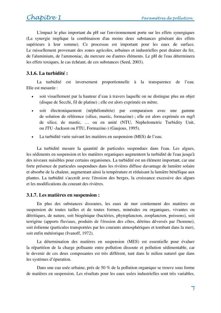 Impact des eaux usées et des embouchures des oueds sur la qualité des eaux de la baie de BouIsmail
