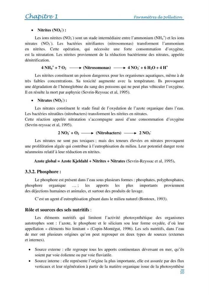 Impact des eaux usées et des embouchures des oueds sur la qualité des eaux de la baie de BouIsmail