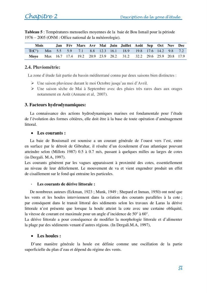 Impact des eaux usées et des embouchures des oueds sur la qualité des eaux de la baie de BouIsmail