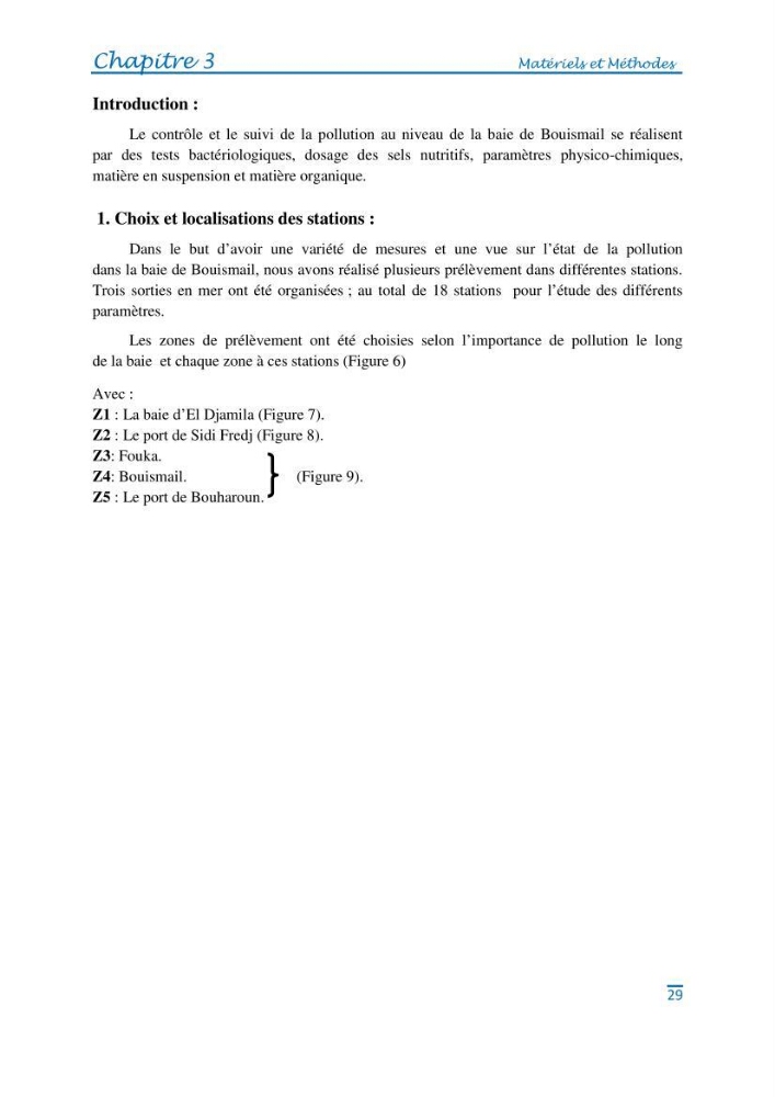 Impact des eaux usées et des embouchures des oueds sur la qualité des eaux de la baie de BouIsmail