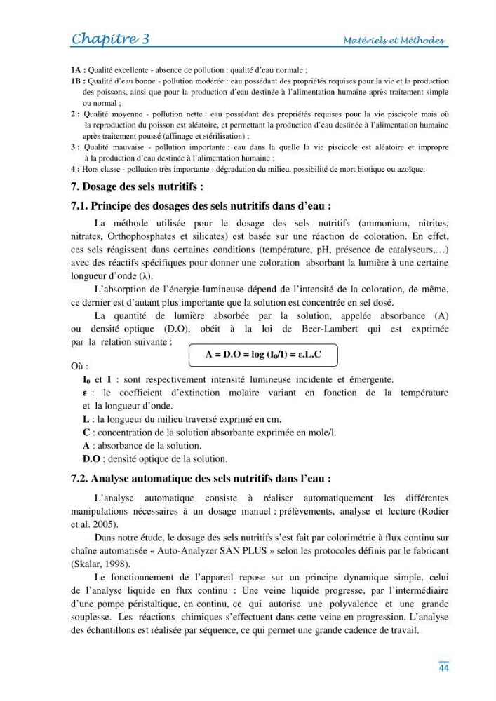 Impact des eaux usées et des embouchures des oueds sur la qualité des eaux de la baie de BouIsmail
