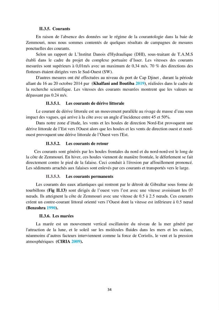 processus mis en Jeu dans l\'évolution Miorpho-dynamique de la baie zemmouri: Modélisation Hydro-Sédimentaire et cinématique du trait de Côte.