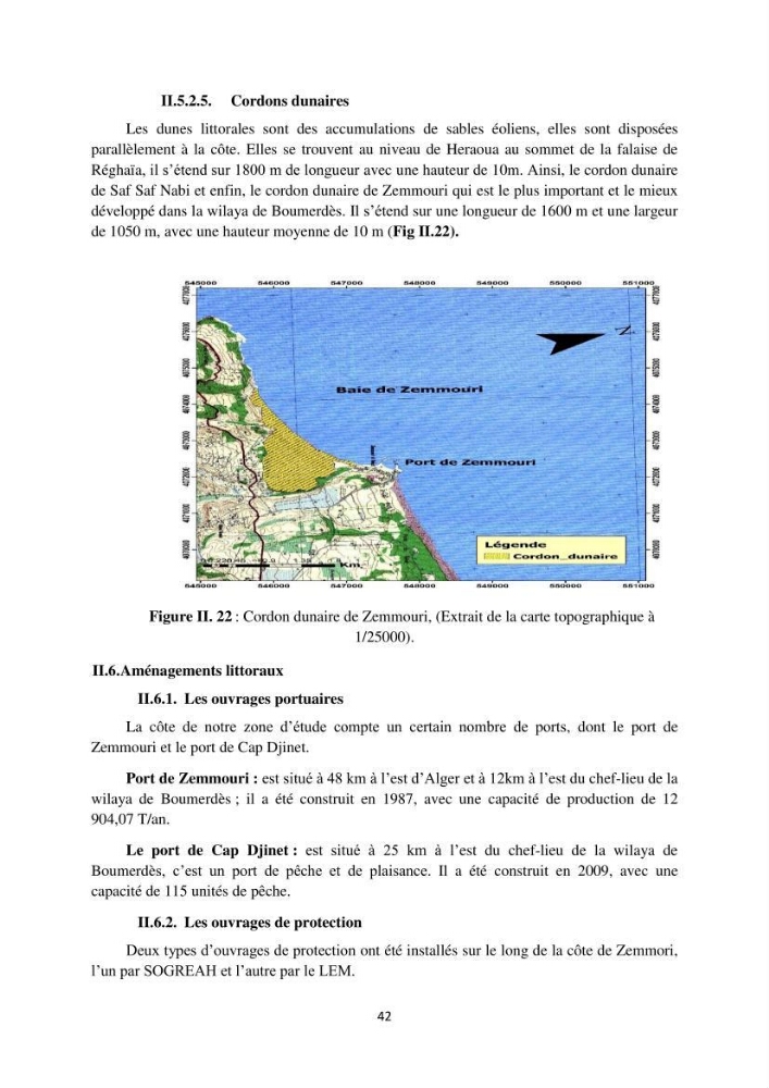processus mis en Jeu dans l\'évolution Miorpho-dynamique de la baie zemmouri: Modélisation Hydro-Sédimentaire et cinématique du trait de Côte.