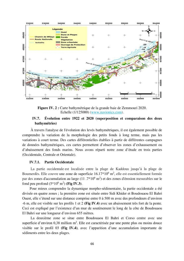 processus mis en Jeu dans l\'évolution Miorpho-dynamique de la baie zemmouri: Modélisation Hydro-Sédimentaire et cinématique du trait de Côte.