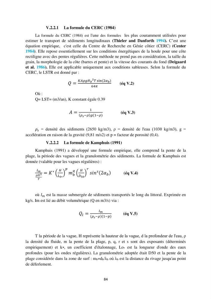 processus mis en Jeu dans l\'évolution Miorpho-dynamique de la baie zemmouri: Modélisation Hydro-Sédimentaire et cinématique du trait de Côte.