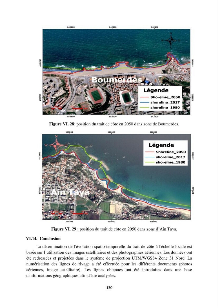 processus mis en Jeu dans l\'évolution Miorpho-dynamique de la baie zemmouri: Modélisation Hydro-Sédimentaire et cinématique du trait de Côte.