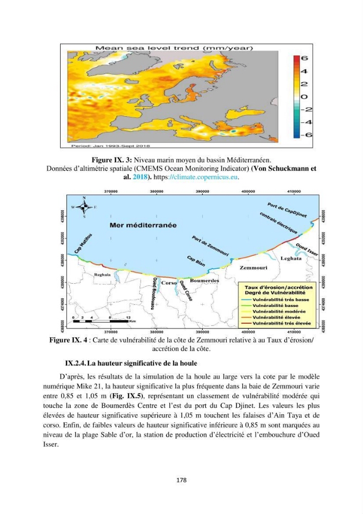 processus mis en Jeu dans l\'évolution Miorpho-dynamique de la baie zemmouri: Modélisation Hydro-Sédimentaire et cinématique du trait de Côte.