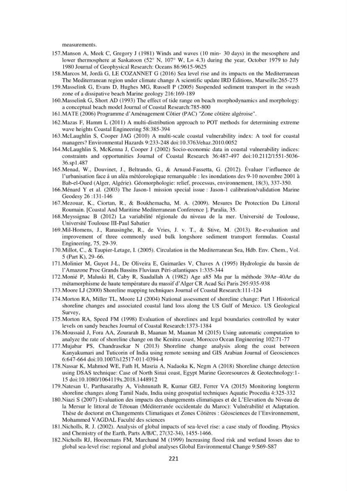 processus mis en Jeu dans l\'évolution Miorpho-dynamique de la baie zemmouri: Modélisation Hydro-Sédimentaire et cinématique du trait de Côte.