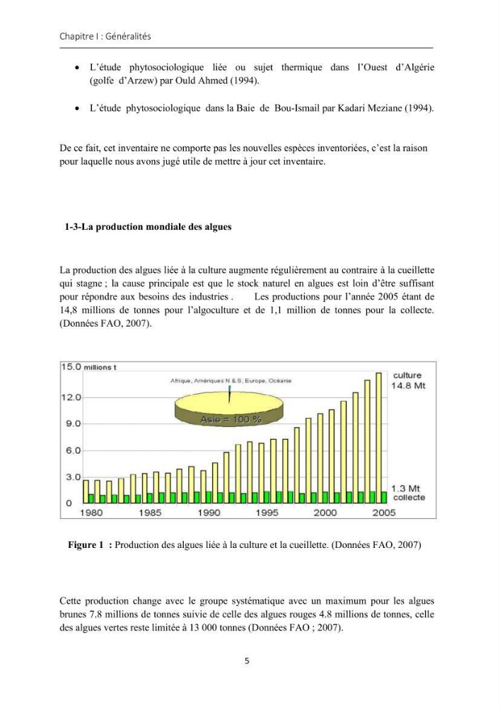 Actualisation de l\'inventaire des Rhodobiontes des côtes Algériennes et mise en évidence des éspèces à intérêt aquacole