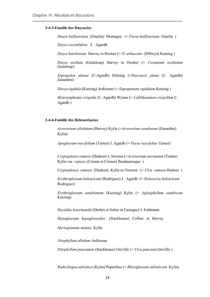 Actualisation de l\'inventaire des Rhodobiontes des côtes Algériennes et mise en évidence des éspèces à intérêt aquacole