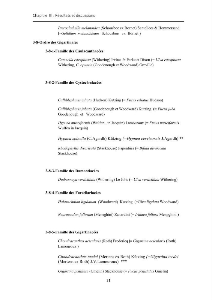 Actualisation de l\'inventaire des Rhodobiontes des côtes Algériennes et mise en évidence des éspèces à intérêt aquacole