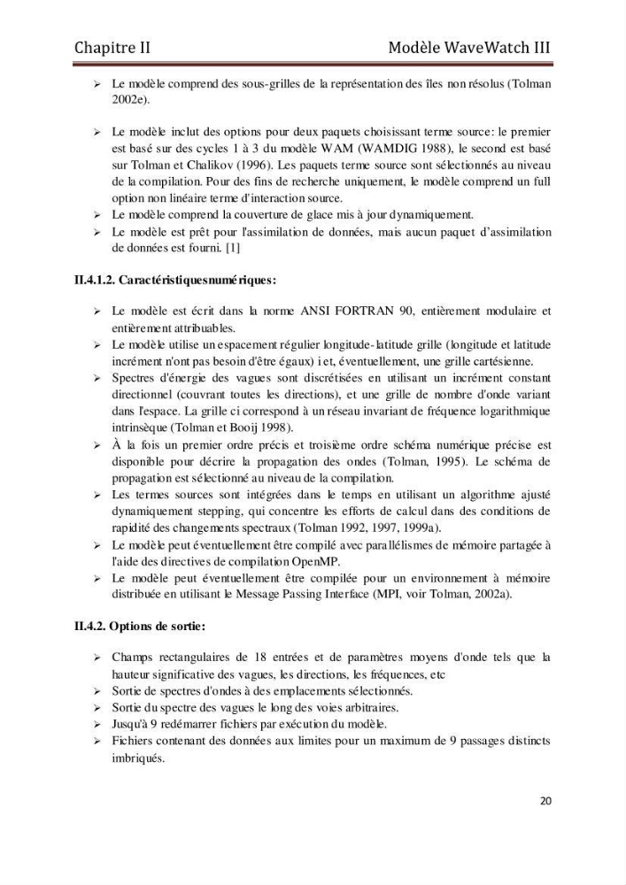 Etat de l\'art sur la modélisation des vagues dans la zone située en dehors de la zone de déferlement