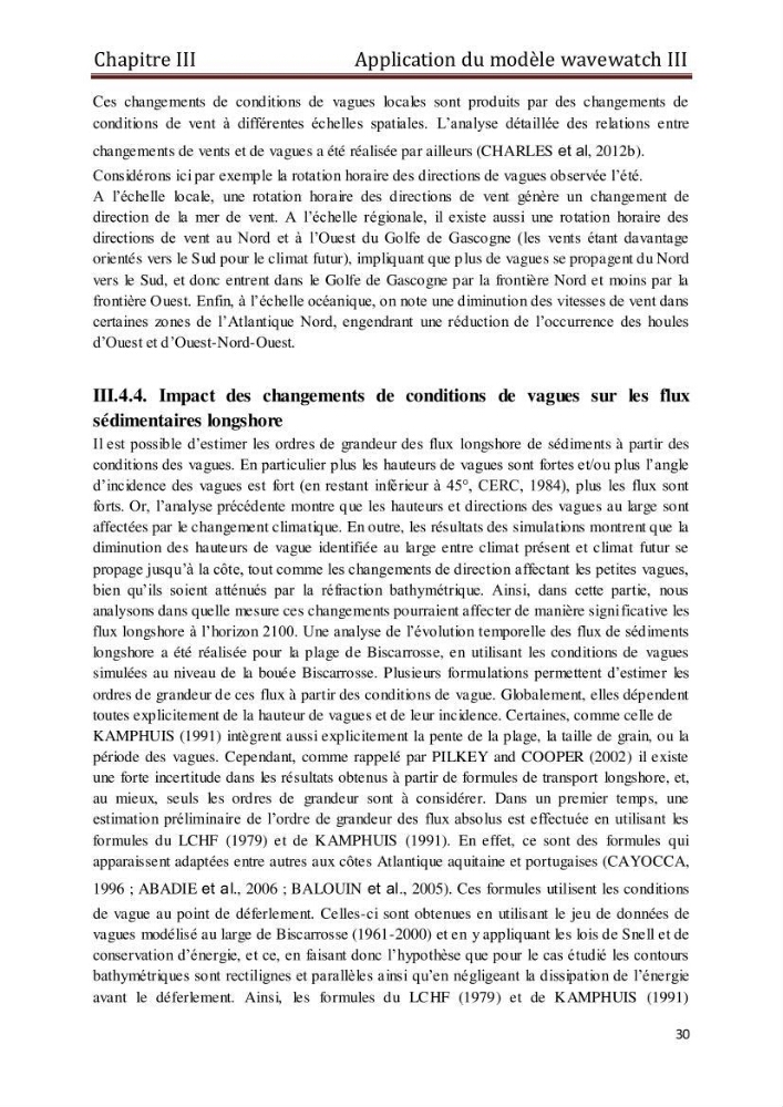Etat de l\'art sur la modélisation des vagues dans la zone située en dehors de la zone de déferlement