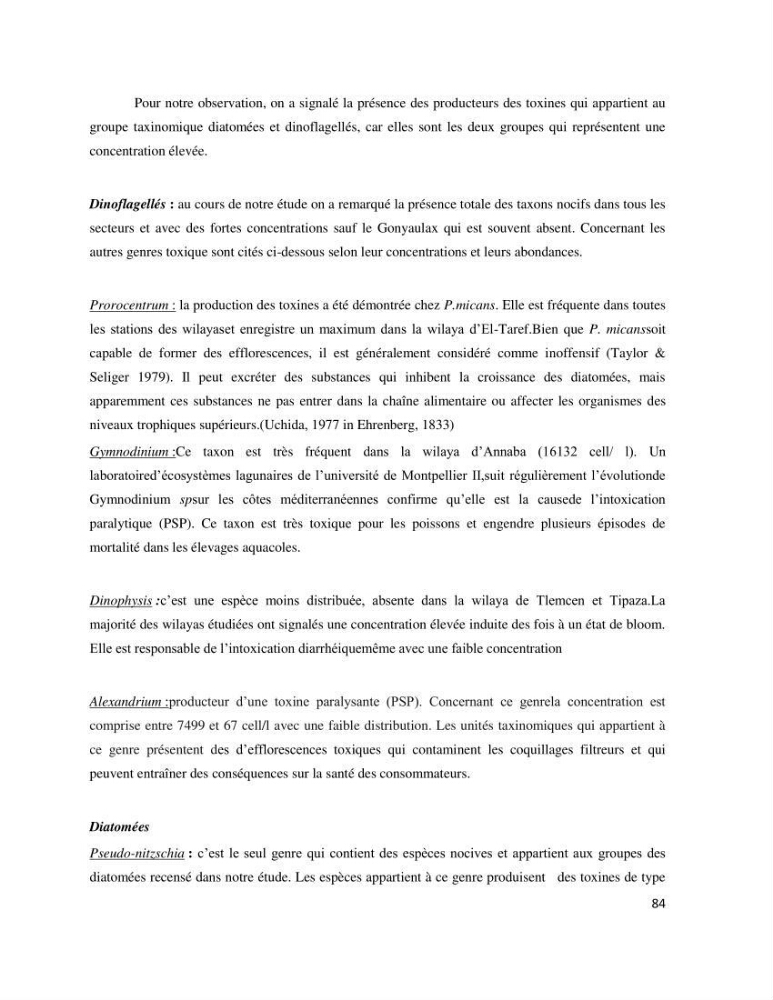 Dynamique et diversité du phytoplancton de la côte Algérienne
