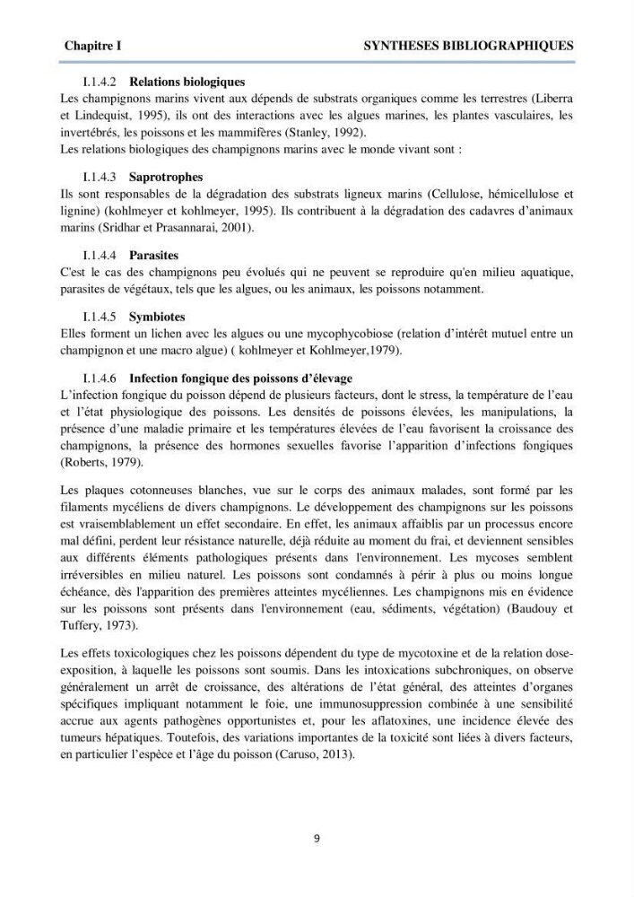 Détermination et criblage de la flore fongique potentiellement toxinogène du port d’Alger et de la ferme aquacole « Cultmare » de Tipaza :test de toxicité sur les larves d’Artémie