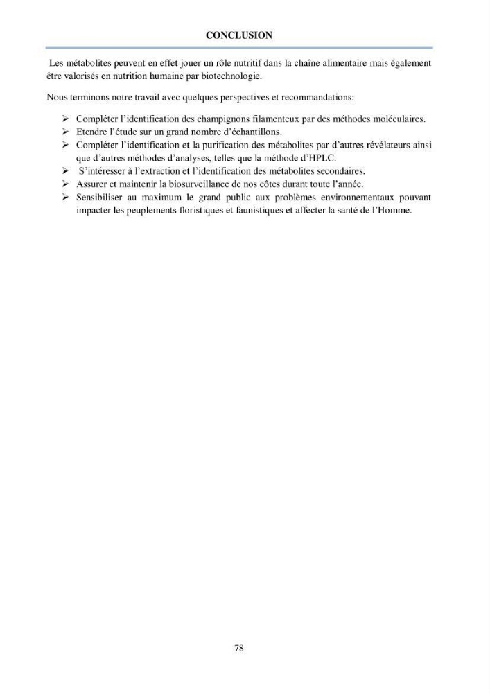 Détermination et criblage de la flore fongique potentiellement toxinogène du port d’Alger et de la ferme aquacole « Cultmare » de Tipaza :test de toxicité sur les larves d’Artémie