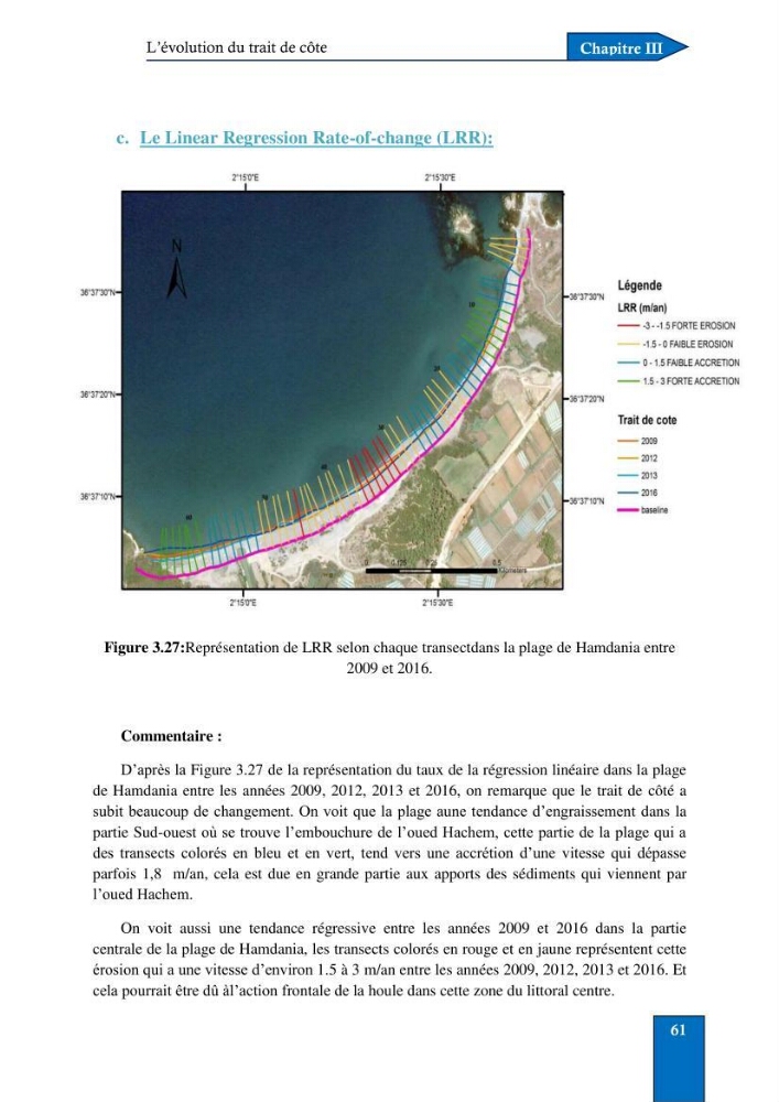 Contribution à la connaissance de la morphologie et de la dynamique sédimentaire du littoral centre de l\'Algèrie : cas d\'étude : Boumerdès, Sidi Fredj et Hamdania