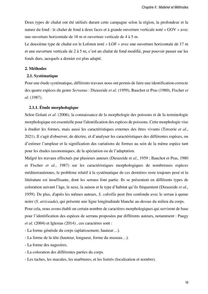 Approche écosystémique de la pêcherie artisanale de la baie de Bou Ismail : cas des serrans (Osteichthyens, Serranidae)