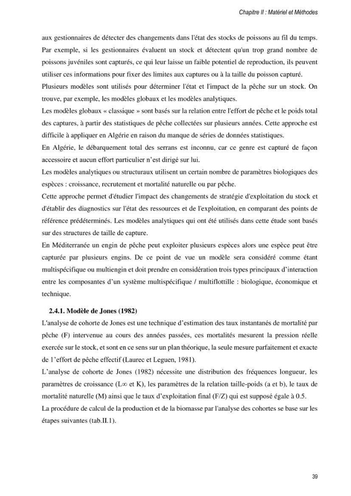 Approche écosystémique de la pêcherie artisanale de la baie de Bou Ismail : cas des serrans (Osteichthyens, Serranidae)