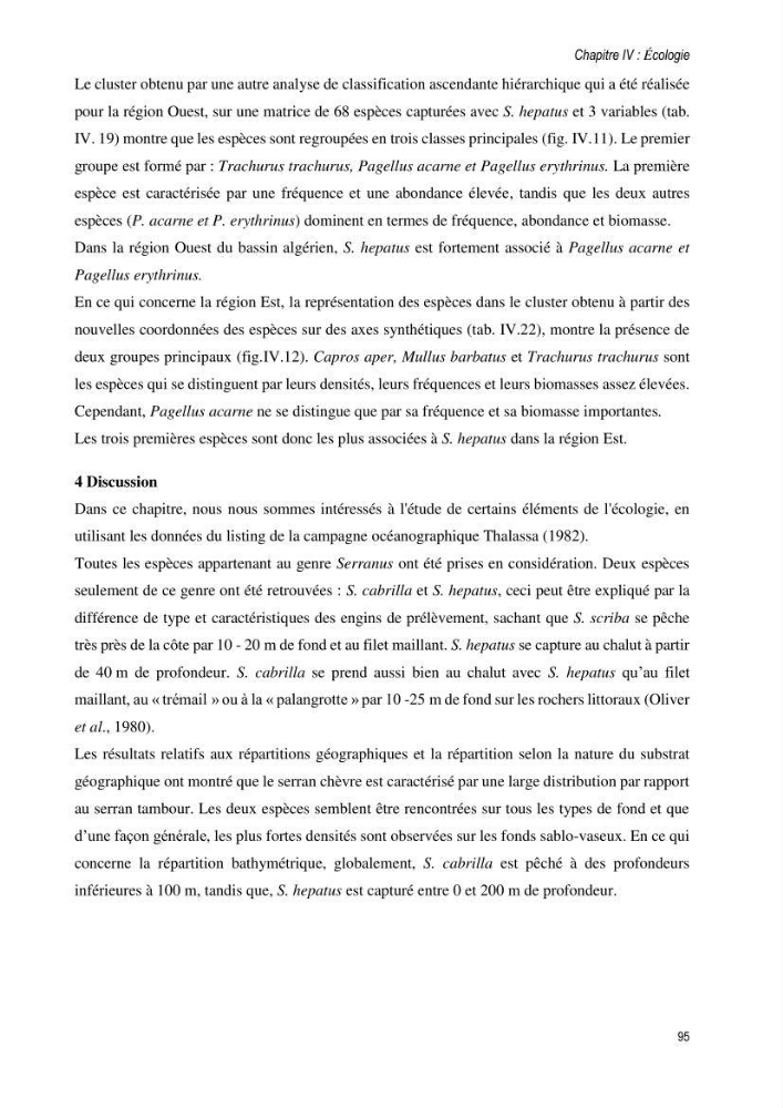 Approche écosystémique de la pêcherie artisanale de la baie de Bou Ismail : cas des serrans (Osteichthyens, Serranidae)