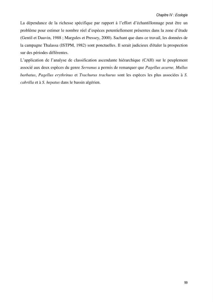 Approche écosystémique de la pêcherie artisanale de la baie de Bou Ismail : cas des serrans (Osteichthyens, Serranidae)