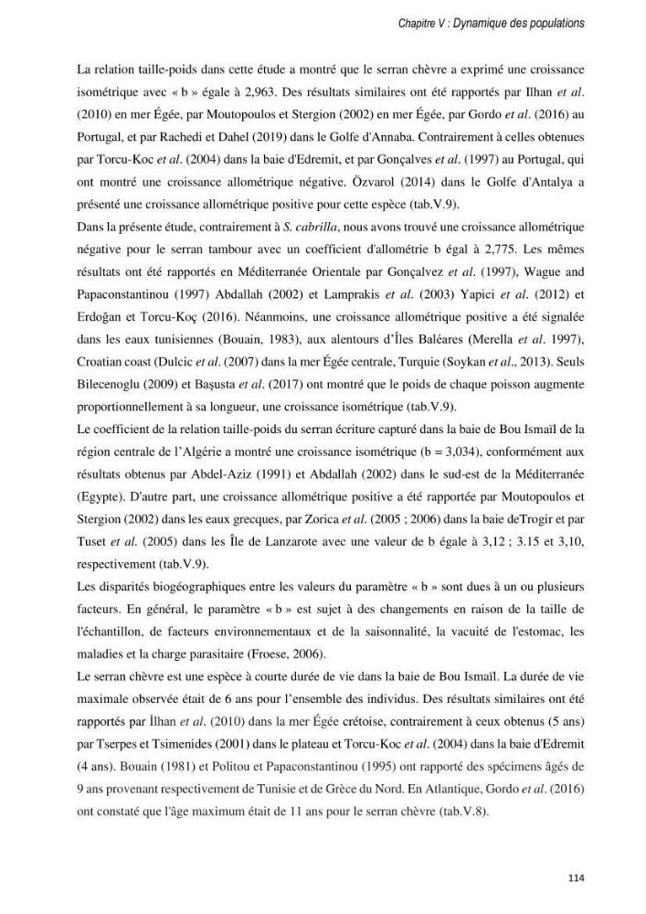 Approche écosystémique de la pêcherie artisanale de la baie de Bou Ismail : cas des serrans (Osteichthyens, Serranidae)