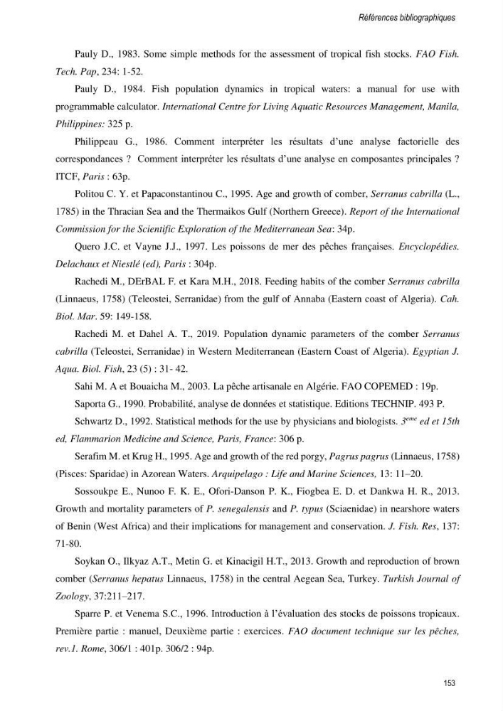 Approche écosystémique de la pêcherie artisanale de la baie de Bou Ismail : cas des serrans (Osteichthyens, Serranidae)