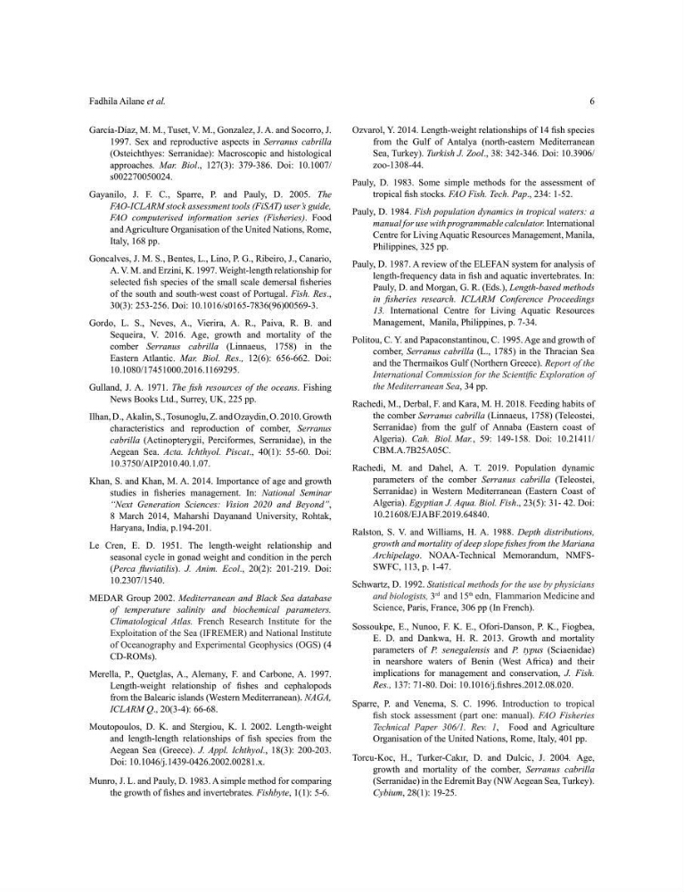 Approche écosystémique de la pêcherie artisanale de la baie de Bou Ismail : cas des serrans (Osteichthyens, Serranidae)