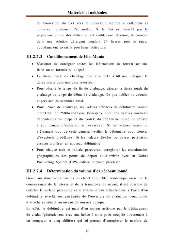 Evaluation quantitative des microplastiques dans la baie de Bou-Ismail