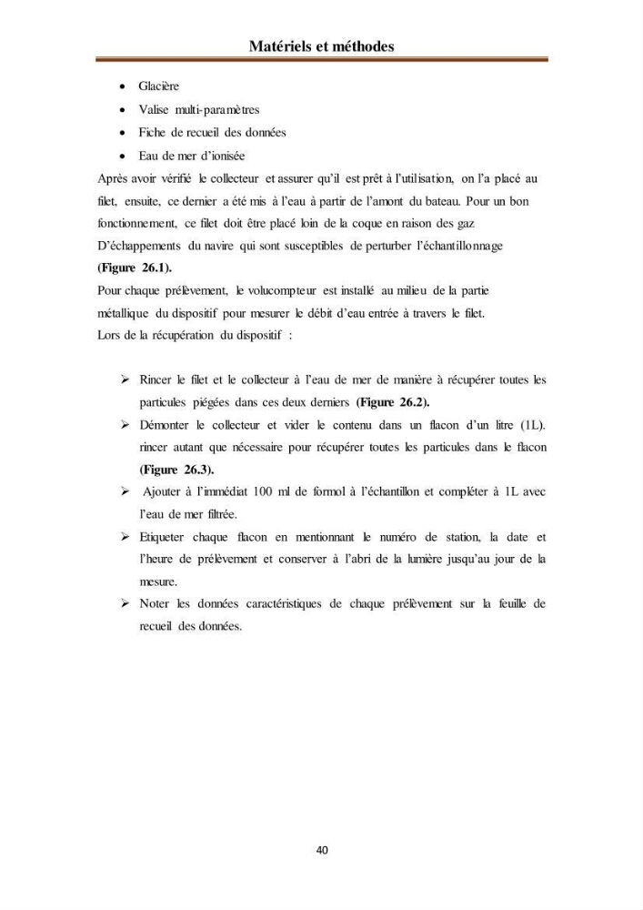 Evaluation quantitative des microplastiques dans la baie de Bou-Ismail