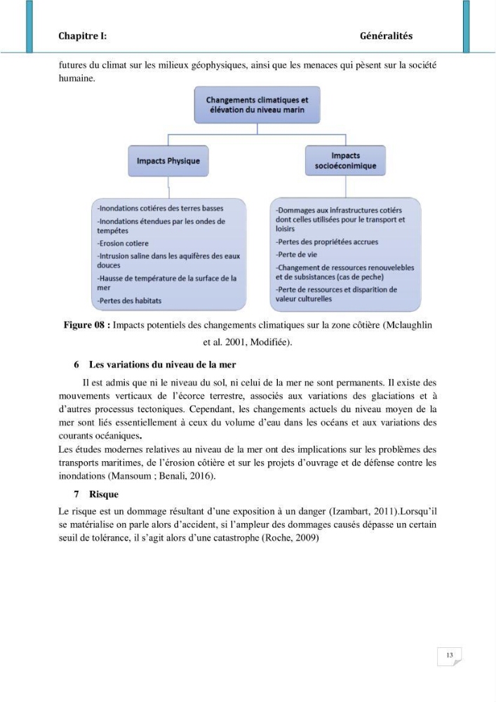 Evolution spatio-temporelle du littoral de la baie d\'El Djamila prévisions des risques et adaptation