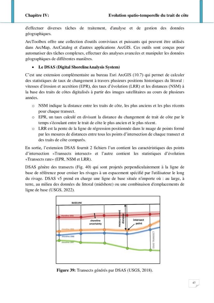 Evolution spatio-temporelle du littoral de la baie d\'El Djamila prévisions des risques et adaptation